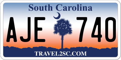 SC license plate AJE740