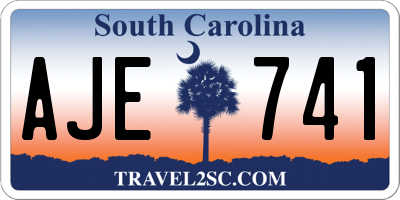 SC license plate AJE741