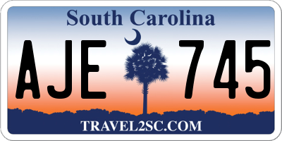 SC license plate AJE745