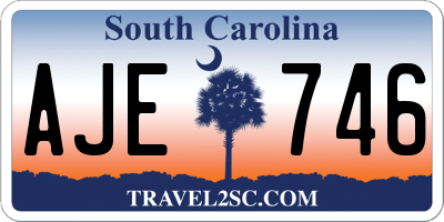 SC license plate AJE746