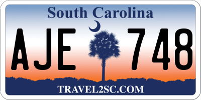 SC license plate AJE748