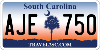SC license plate AJE750