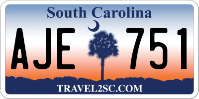 SC license plate AJE751
