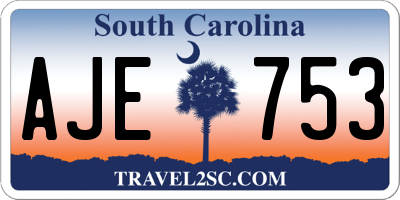 SC license plate AJE753