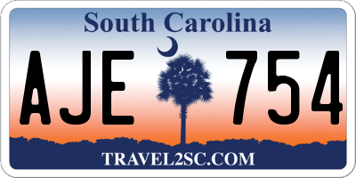 SC license plate AJE754