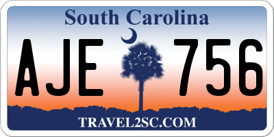 SC license plate AJE756