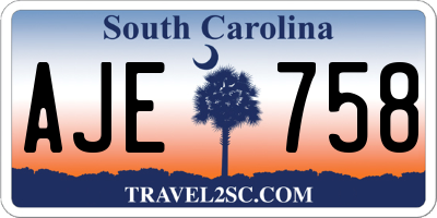 SC license plate AJE758
