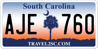 SC license plate AJE760