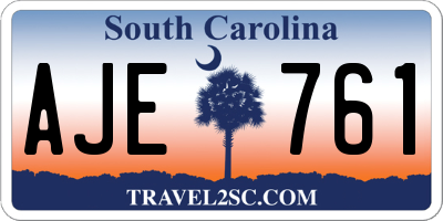 SC license plate AJE761