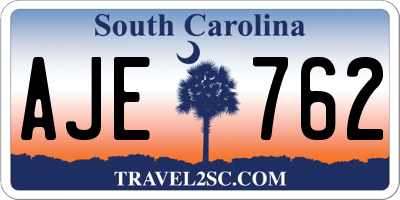 SC license plate AJE762