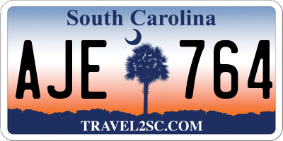 SC license plate AJE764