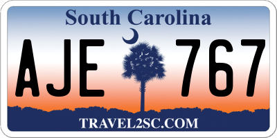 SC license plate AJE767