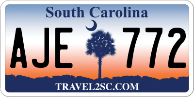 SC license plate AJE772