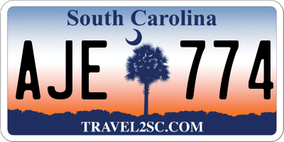 SC license plate AJE774