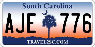 SC license plate AJE776