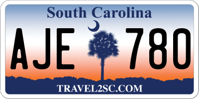 SC license plate AJE780