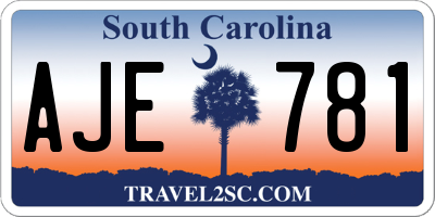 SC license plate AJE781