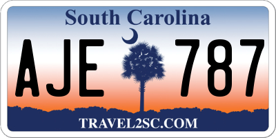 SC license plate AJE787
