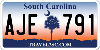 SC license plate AJE791