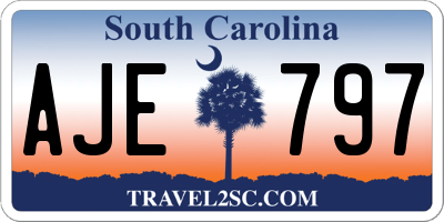 SC license plate AJE797