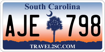 SC license plate AJE798