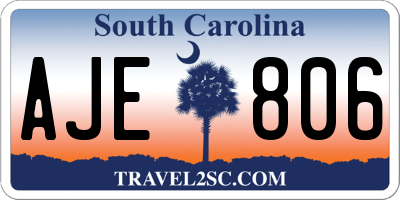 SC license plate AJE806