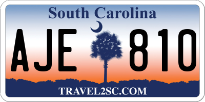 SC license plate AJE810