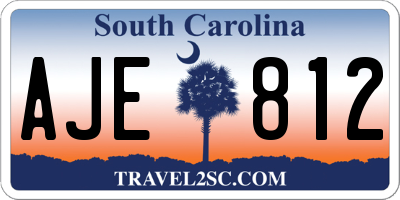 SC license plate AJE812