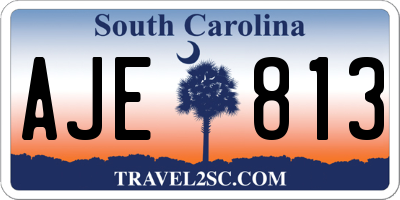 SC license plate AJE813