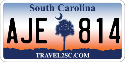 SC license plate AJE814
