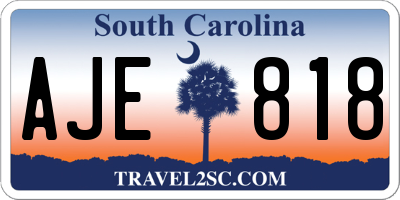 SC license plate AJE818
