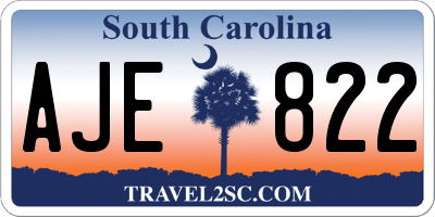 SC license plate AJE822