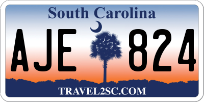 SC license plate AJE824