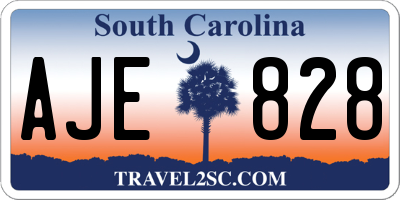 SC license plate AJE828