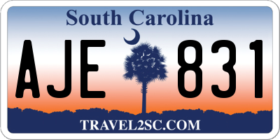 SC license plate AJE831