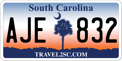 SC license plate AJE832