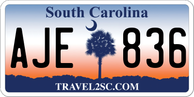 SC license plate AJE836