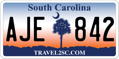 SC license plate AJE842