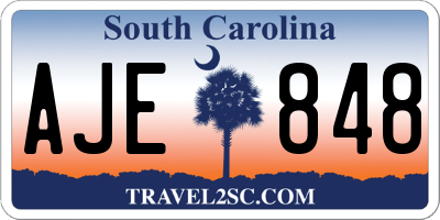 SC license plate AJE848