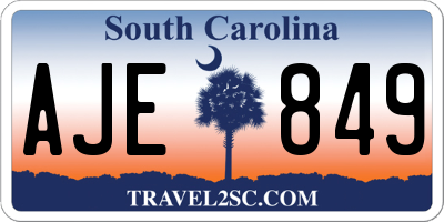 SC license plate AJE849