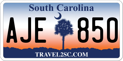 SC license plate AJE850