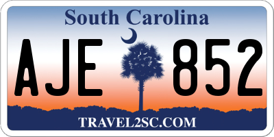 SC license plate AJE852