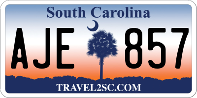 SC license plate AJE857