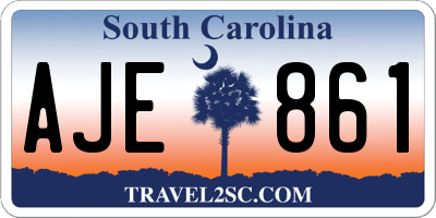 SC license plate AJE861