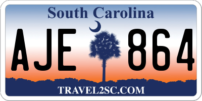 SC license plate AJE864