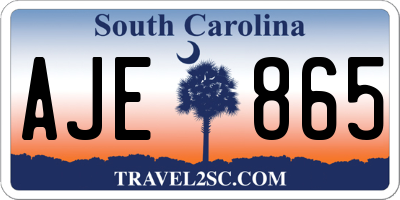 SC license plate AJE865