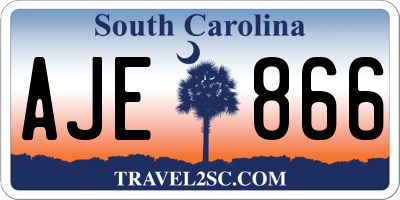 SC license plate AJE866