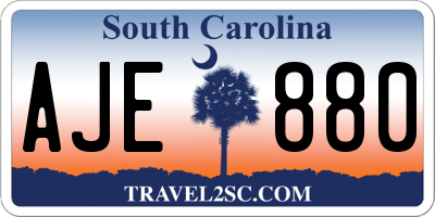SC license plate AJE880