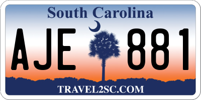 SC license plate AJE881
