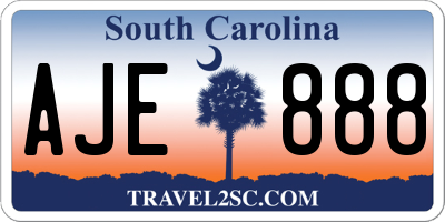 SC license plate AJE888